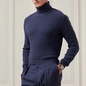Ralph Lauren Purple Label Men’s Diamond-Textured Cashmere Sweater Blue Large